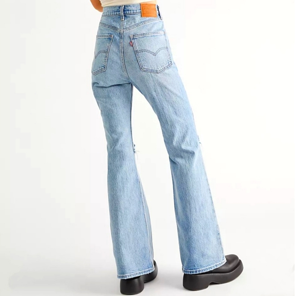 Levi's Premium 70's Flare Light Wash Distressed Jeans